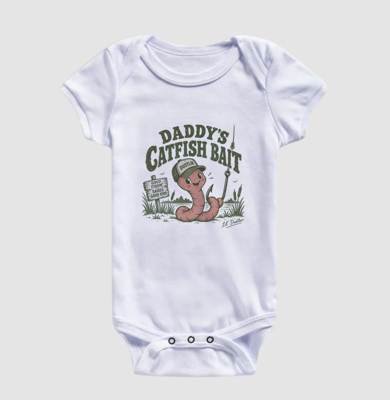 Body Bebê Unissex Daddy’s Catfish Bait – Lil’ Dustler Country Infantil - Imagem 4