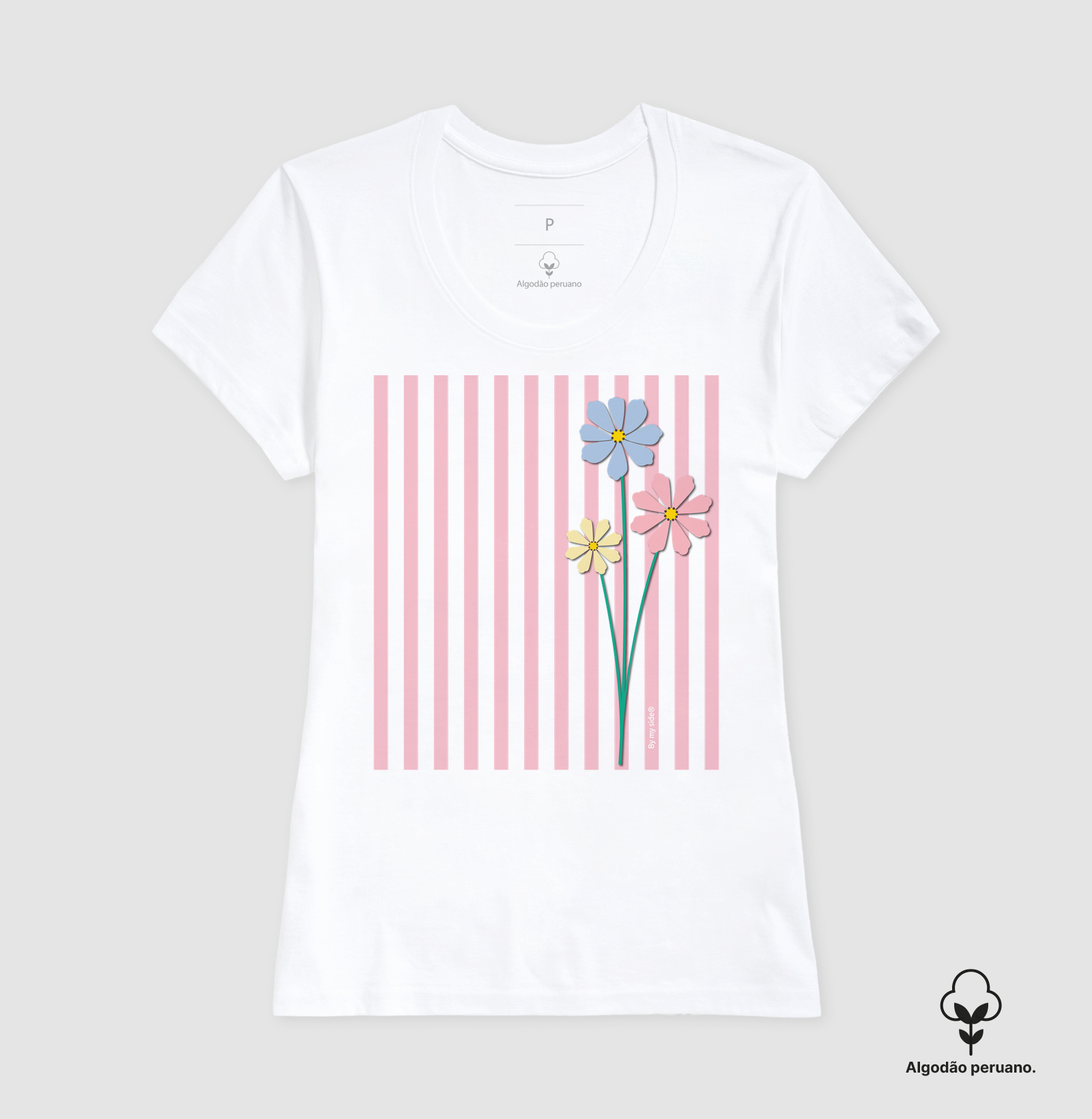 FLOR ROSA 02 - Algodão Peruano - Imagem 10