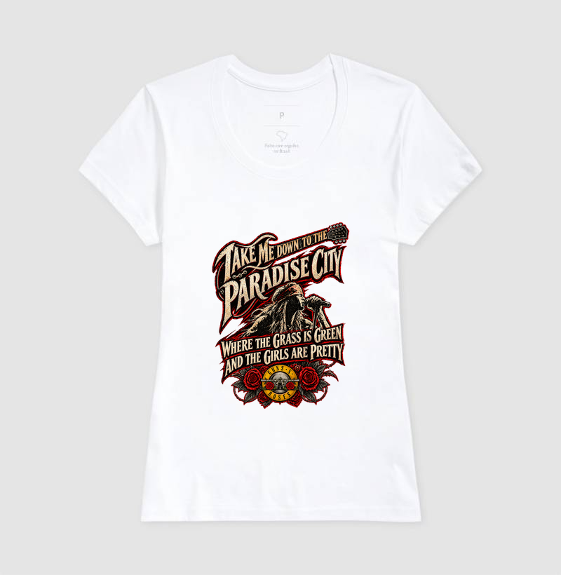 Camiseta Rock Paradise City – Guitarra e Rosas | Iron Malte - Imagem 5