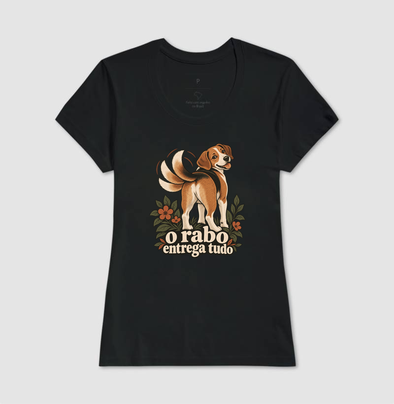 Camiseta Cachorro Humor "o rabo entrega tudo" | Pelo & Pano - Imagem 3