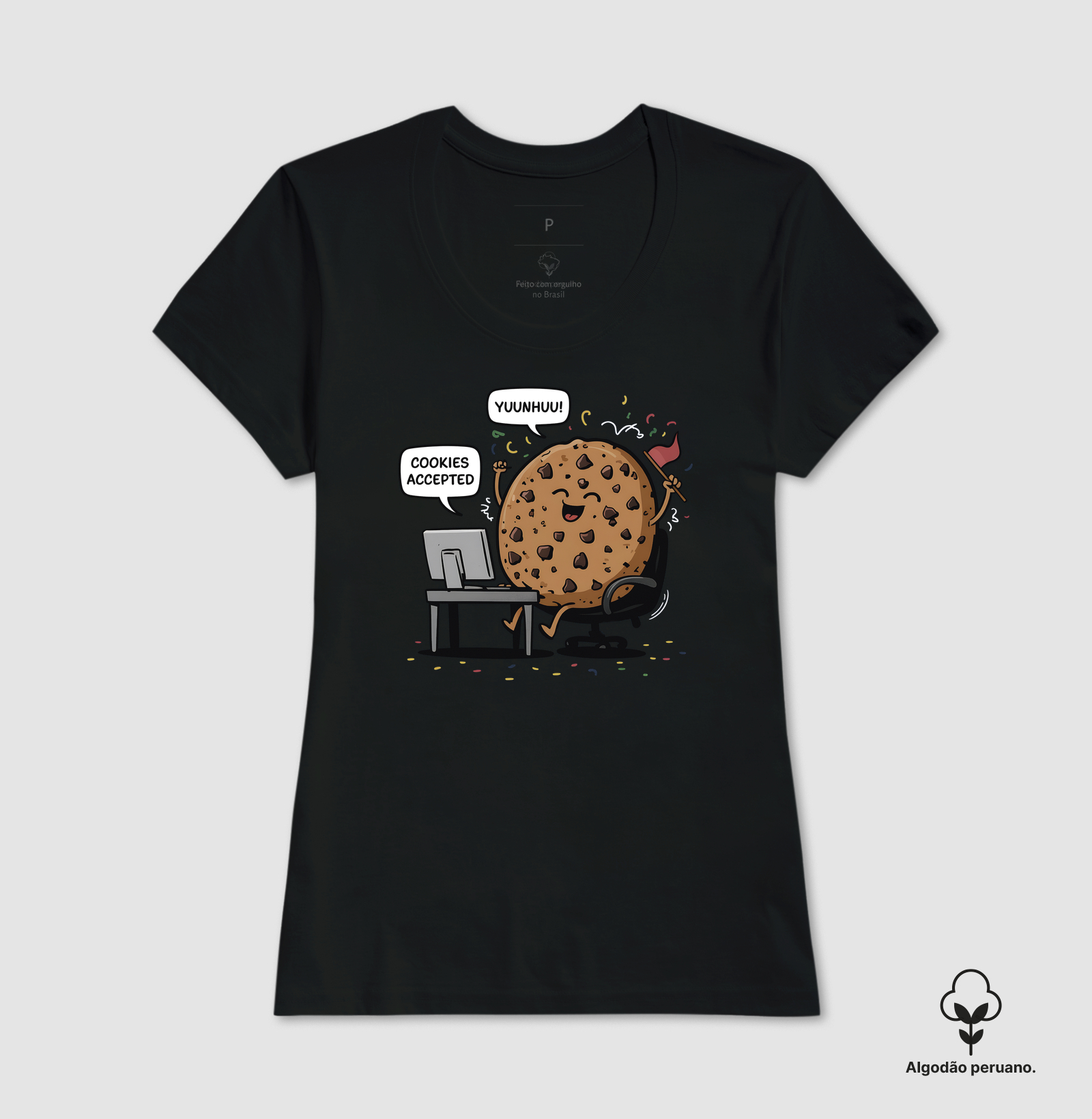 Camiseta Algodão Peruano Cookies Accepted - Imagem 3