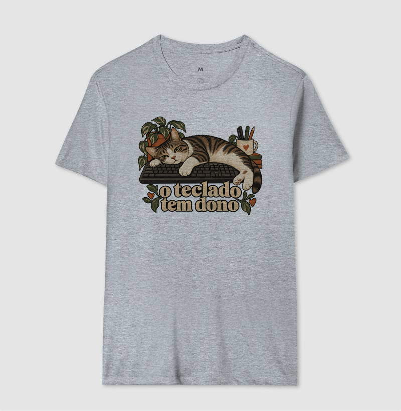 Camiseta Gato Home Office "o teclado tem dono" | Pelo & Pano - Imagem 8