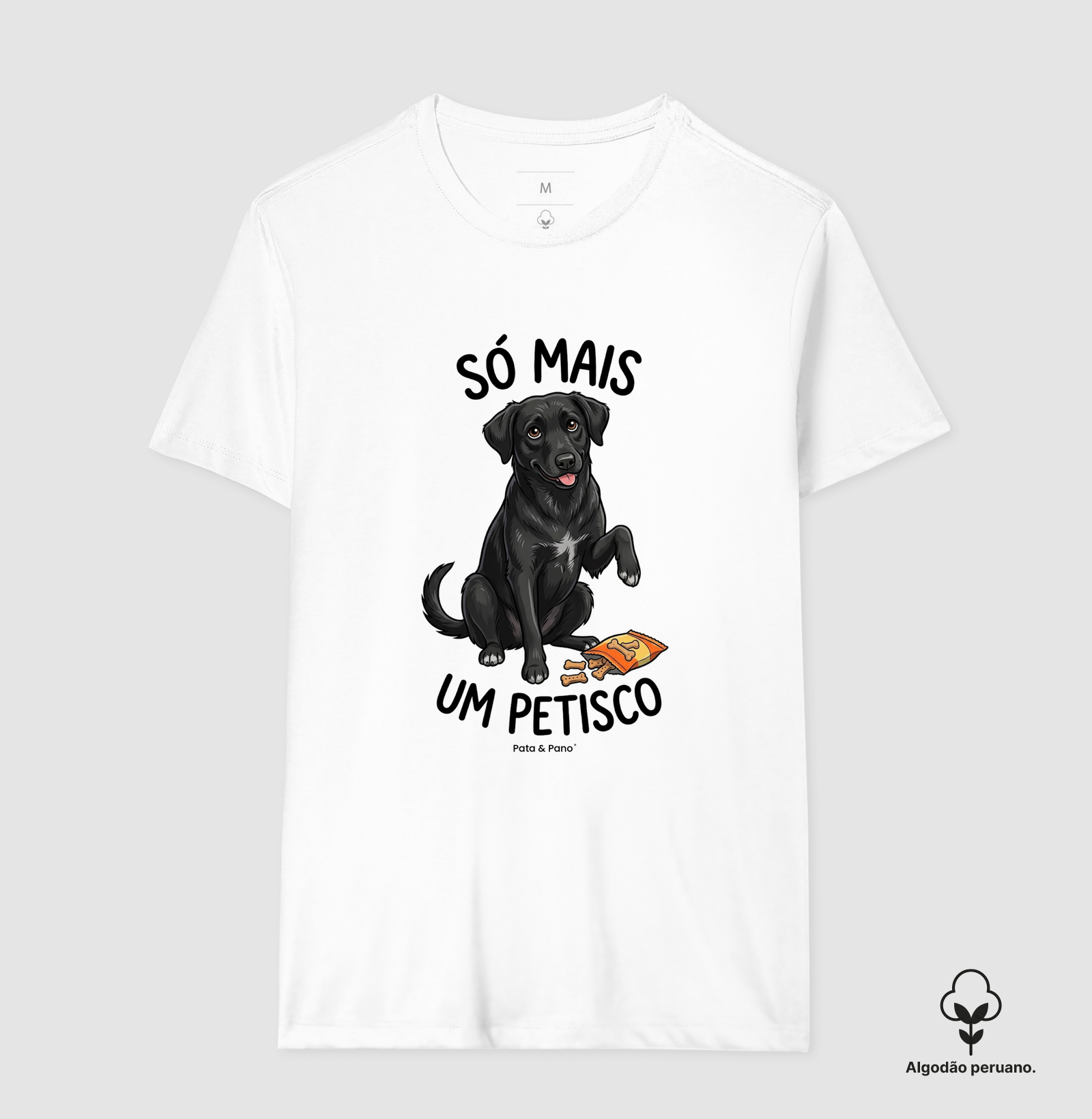 CAMISETA ALGODÃO PERUANO VIRA-LATA PRETO PETISCO - Imagem 6
