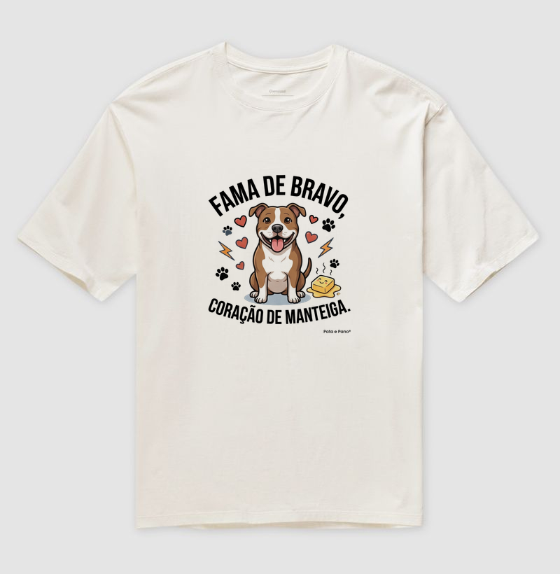 CAMISETA OVERSIZED PITBULL FAMA DE BRAVO - Imagem 4