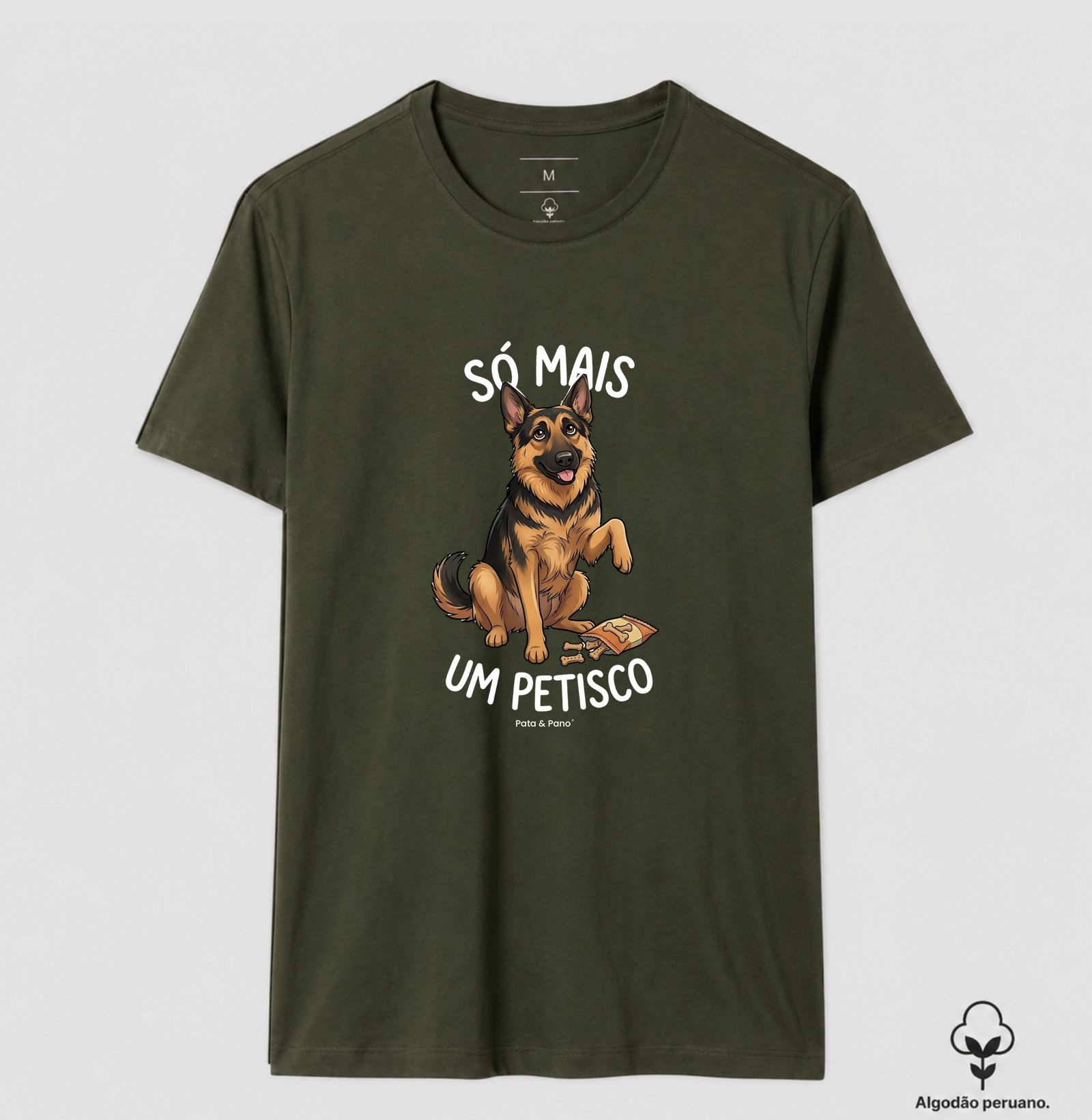 CAMISETA ALGODÃO PERUANO PASTOR ALEMÃO PETISCO - Imagem 8