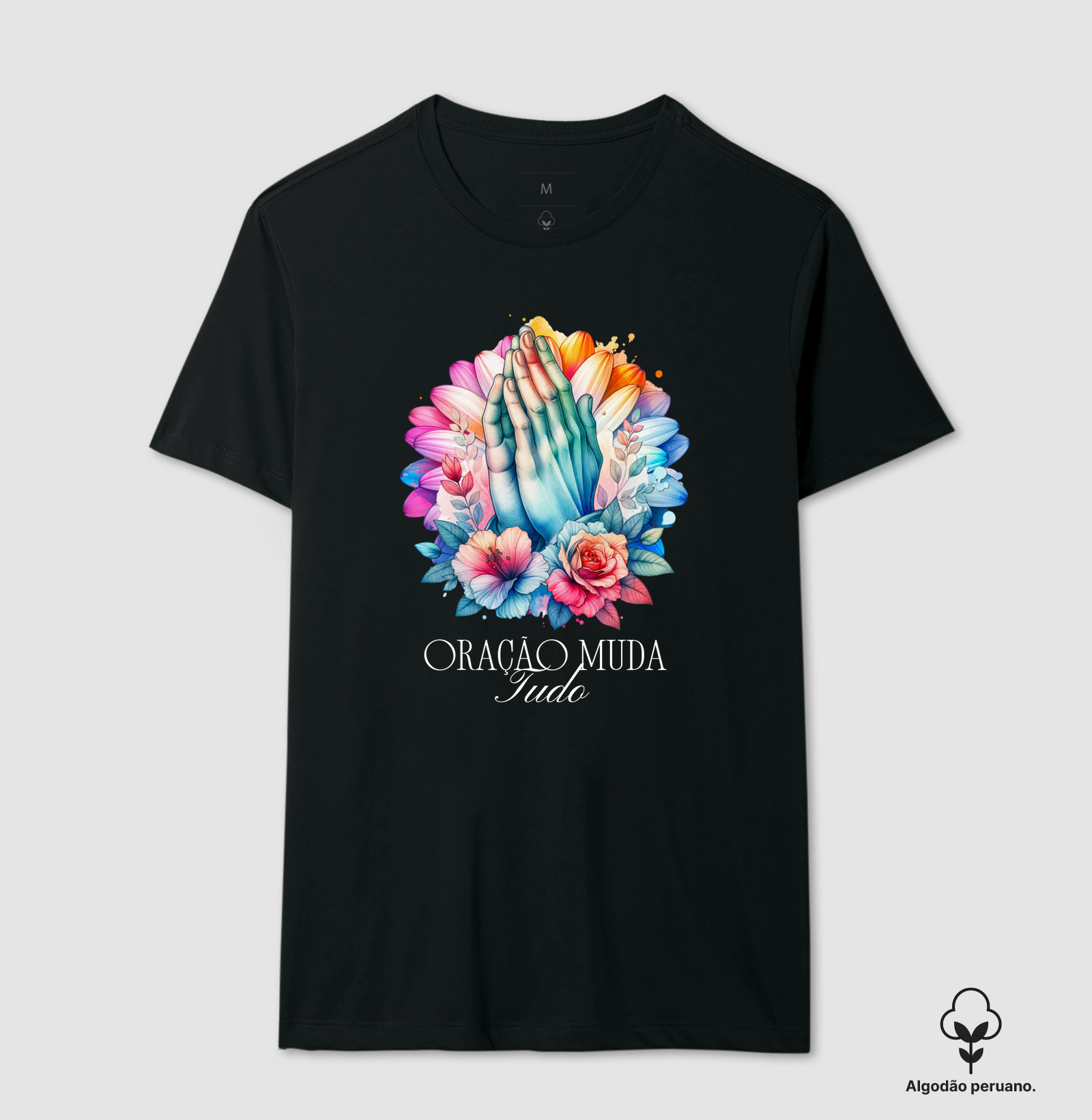 Camiseta Algodão Peruano Oração Muda Tudo - Imagem 2