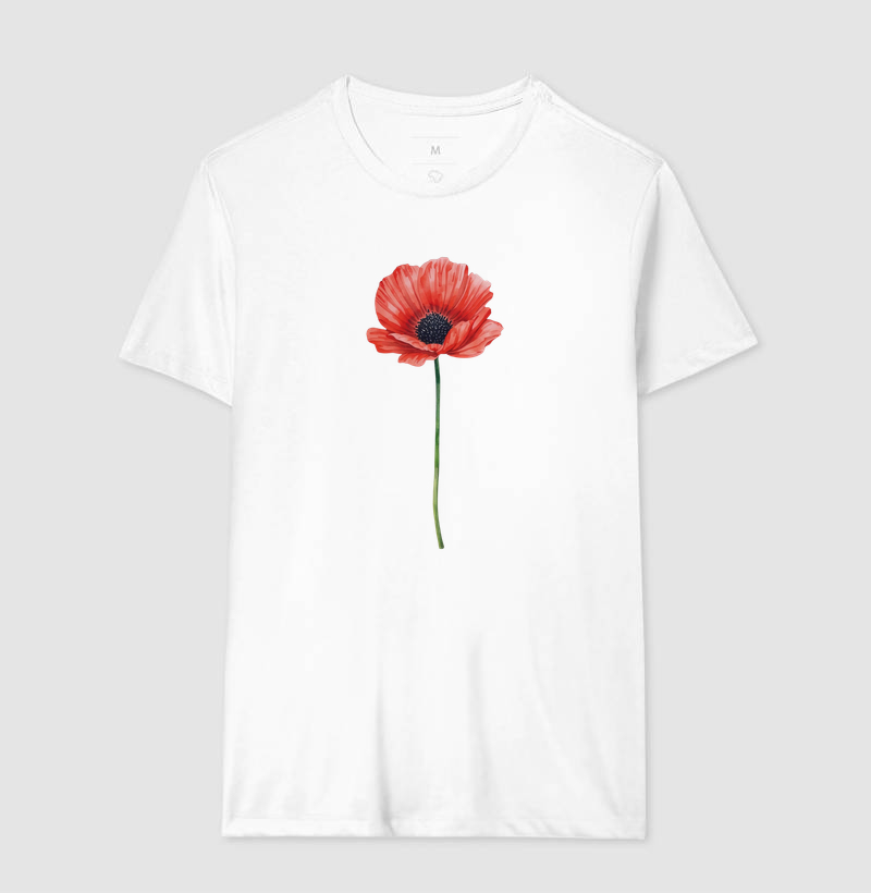Poppy Bloom - Camiseta Algodão Premium - Imagem 4