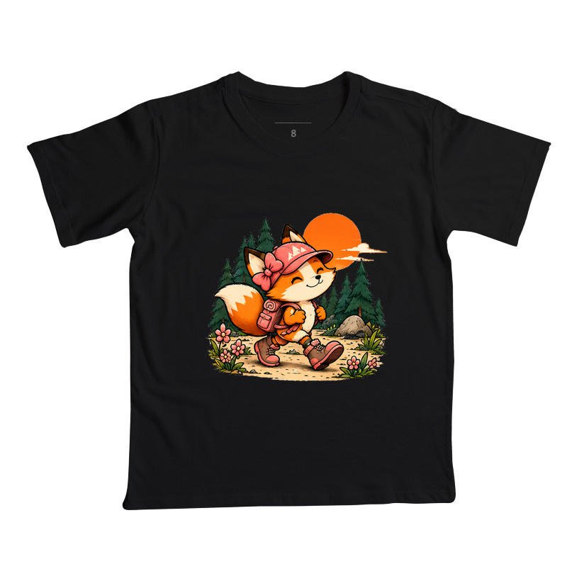 Camiseta Infantil | Raposinha Trilheira Rosa 🦊 - Imagem 4
