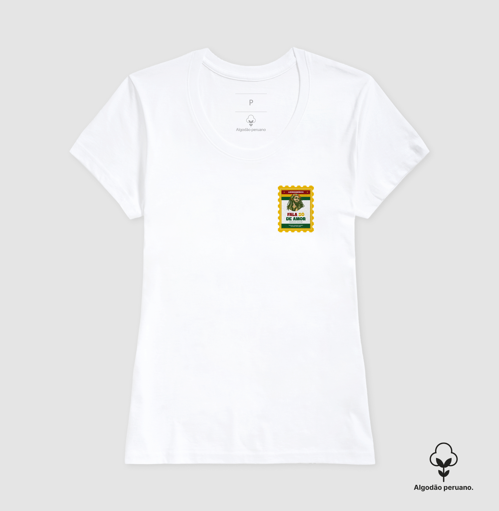 Camiseta Selo Fala só de amor. Coleção Reggae.  Masculino e feminino. Algodão Peruano. - Imagem 4