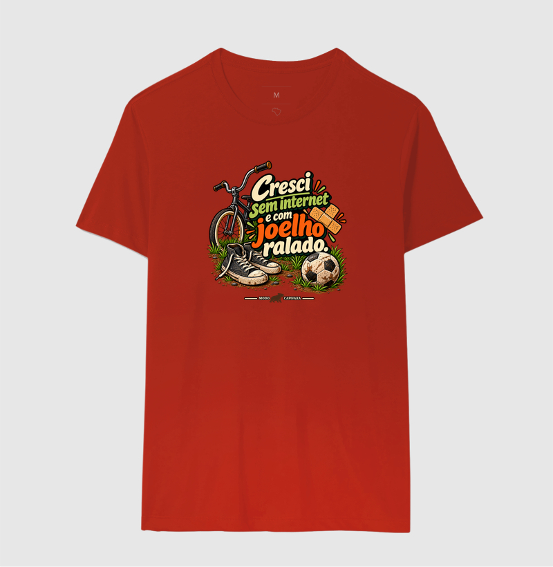 CRESCI SEM INTERNET E COM JOELHO RALADO - Modo capivara - Camiseta - Imagem 12