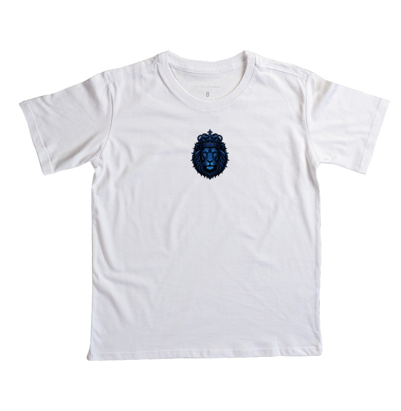 Camiseta Infantil Leão Celeste Minimalista