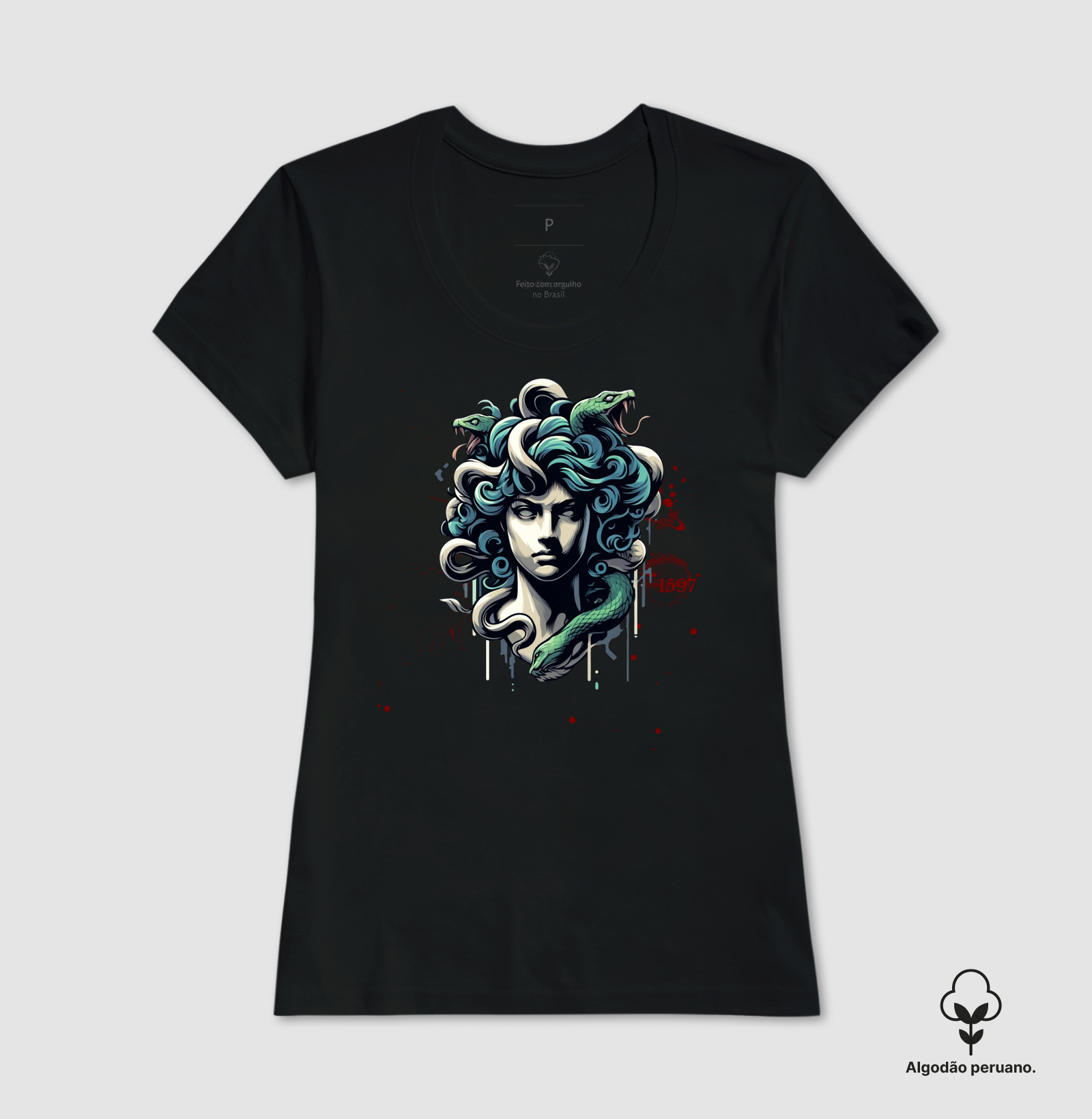 Camiseta Algodão Peruano Olhar de Medusa - Imagem 12