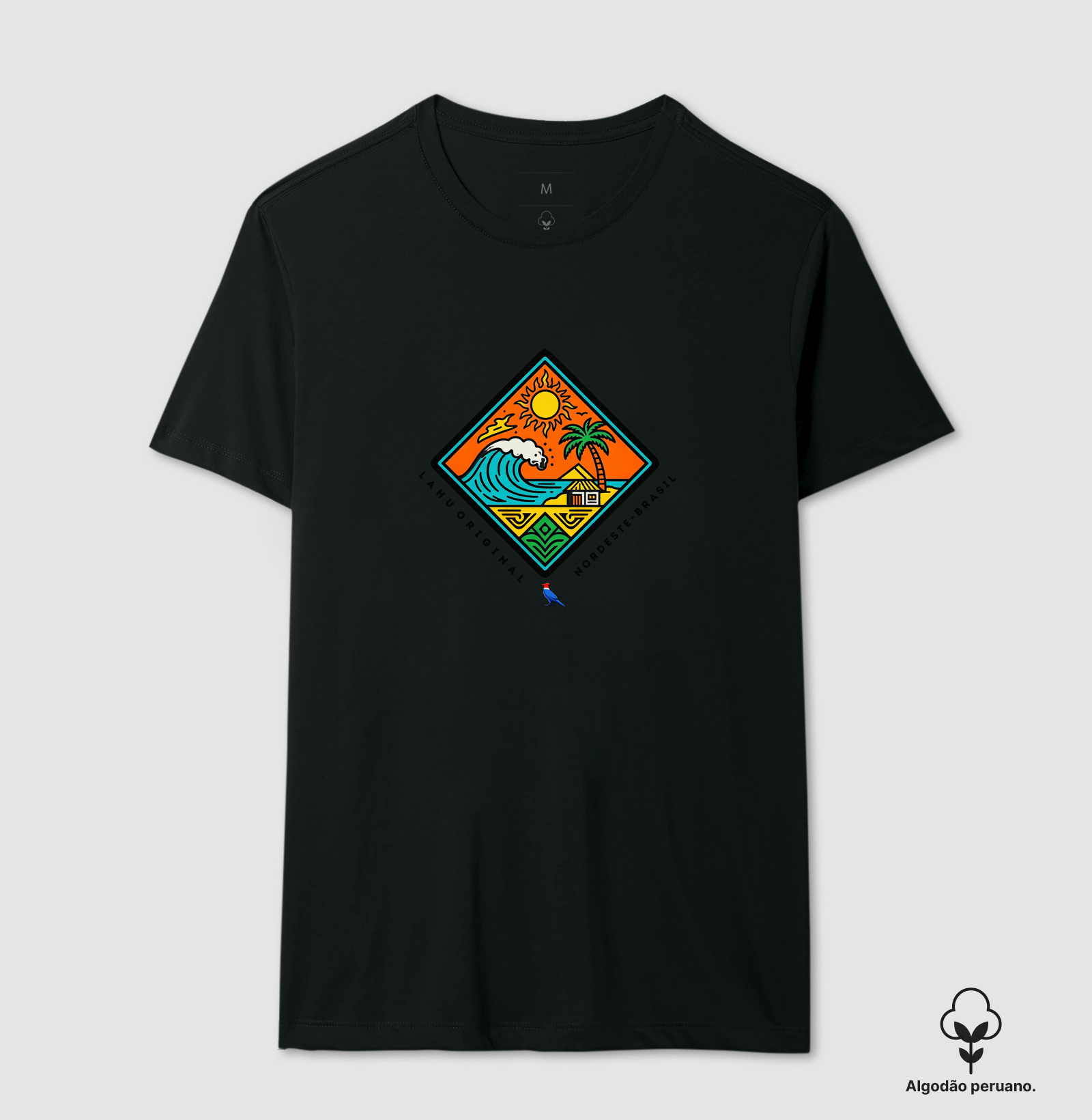 “Sinta o sol, o mar e a alma do Nordeste com a estampa Lahu Original. Cores vibrantes, energia tropical e autenticidade brasileira — feita para quem vive o verão o ano inteiro.” - Imagem 2