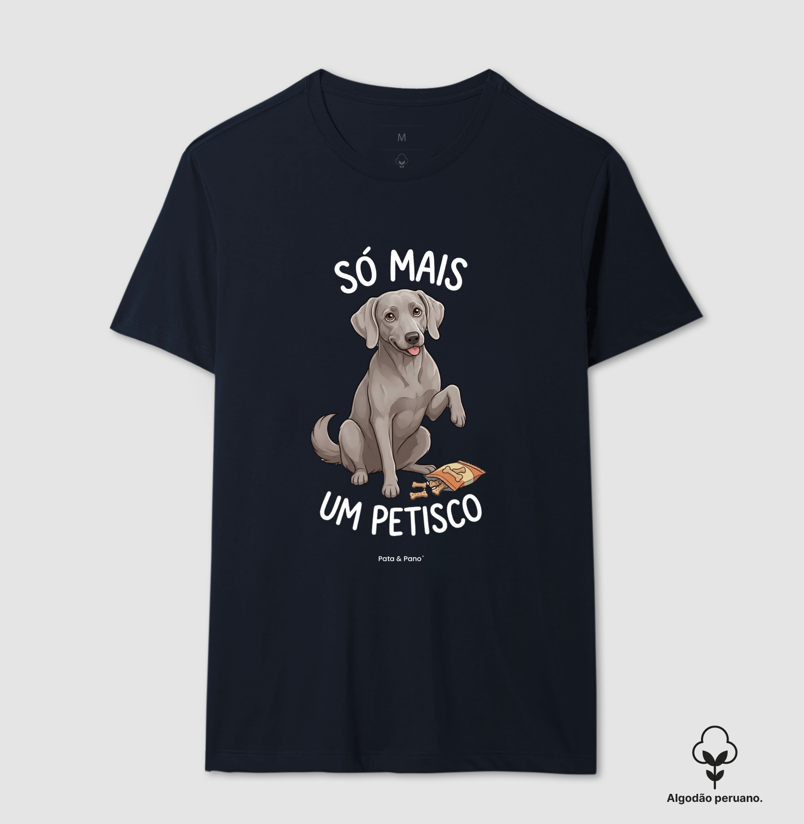 CAMISETA ALGODÃO PERUANO WEIMANARER PETISCO - Imagem 4