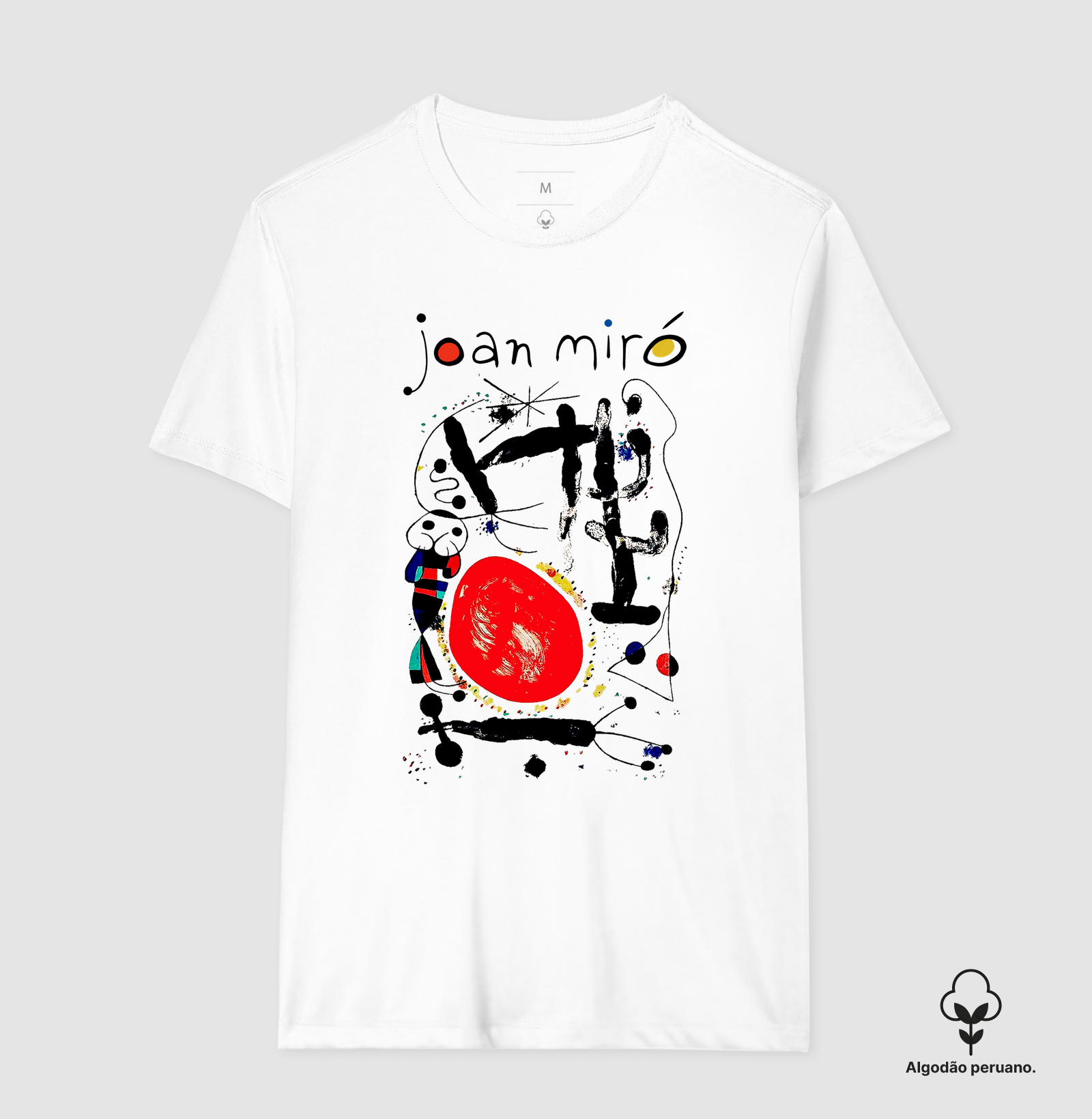 Camiseta Algodão Peruano Tanguis Joan Miró Arte Surrealista - Imagem 2