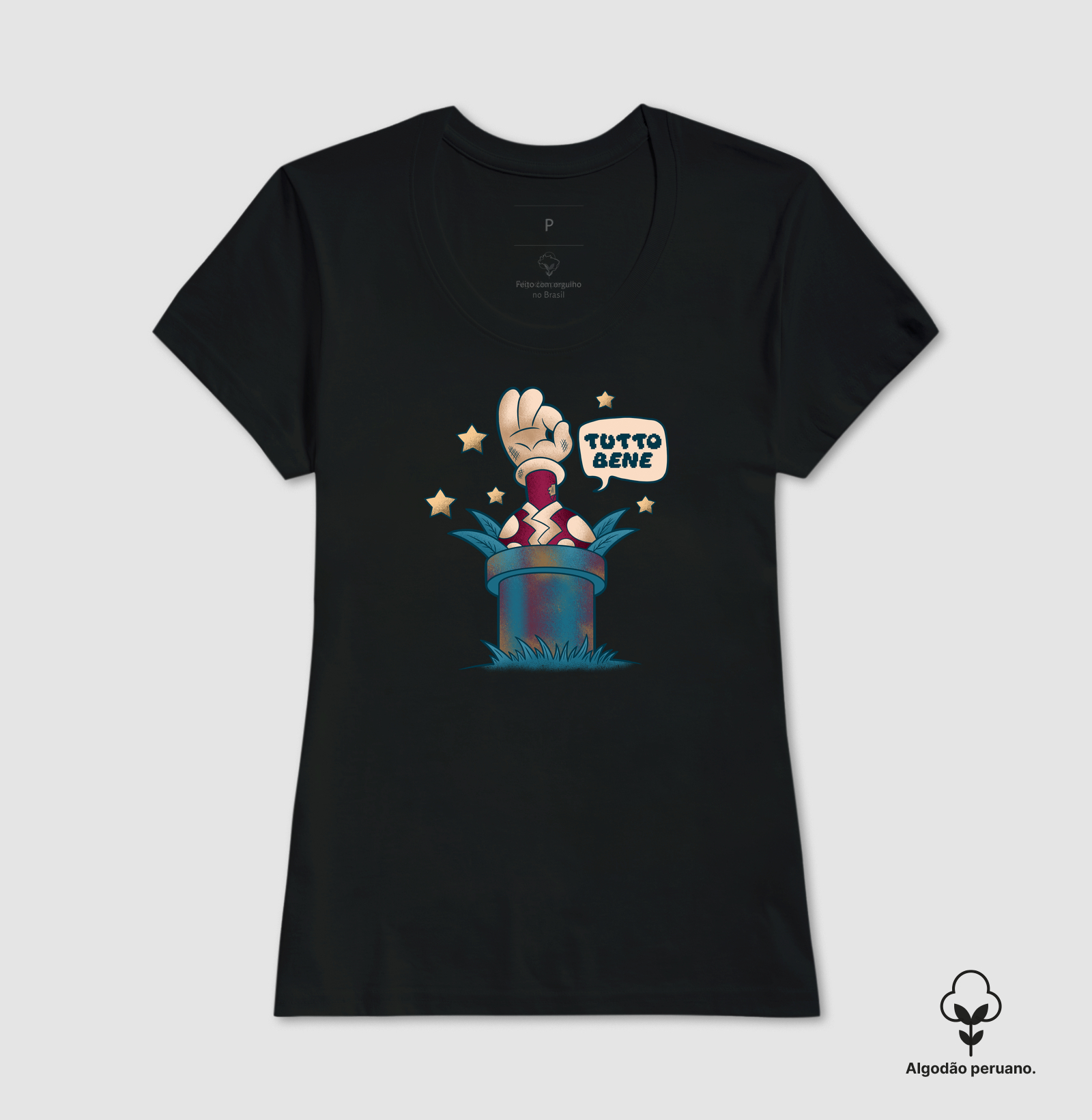 Camiseta Algodão Peruano Tutto Bene Retro Gamer Parody - Imagem 5