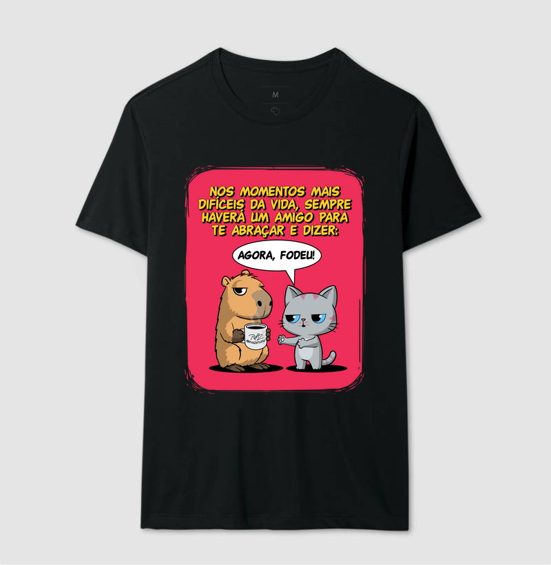 Camiseta Capivara e Gato Amigos - Imagem 2