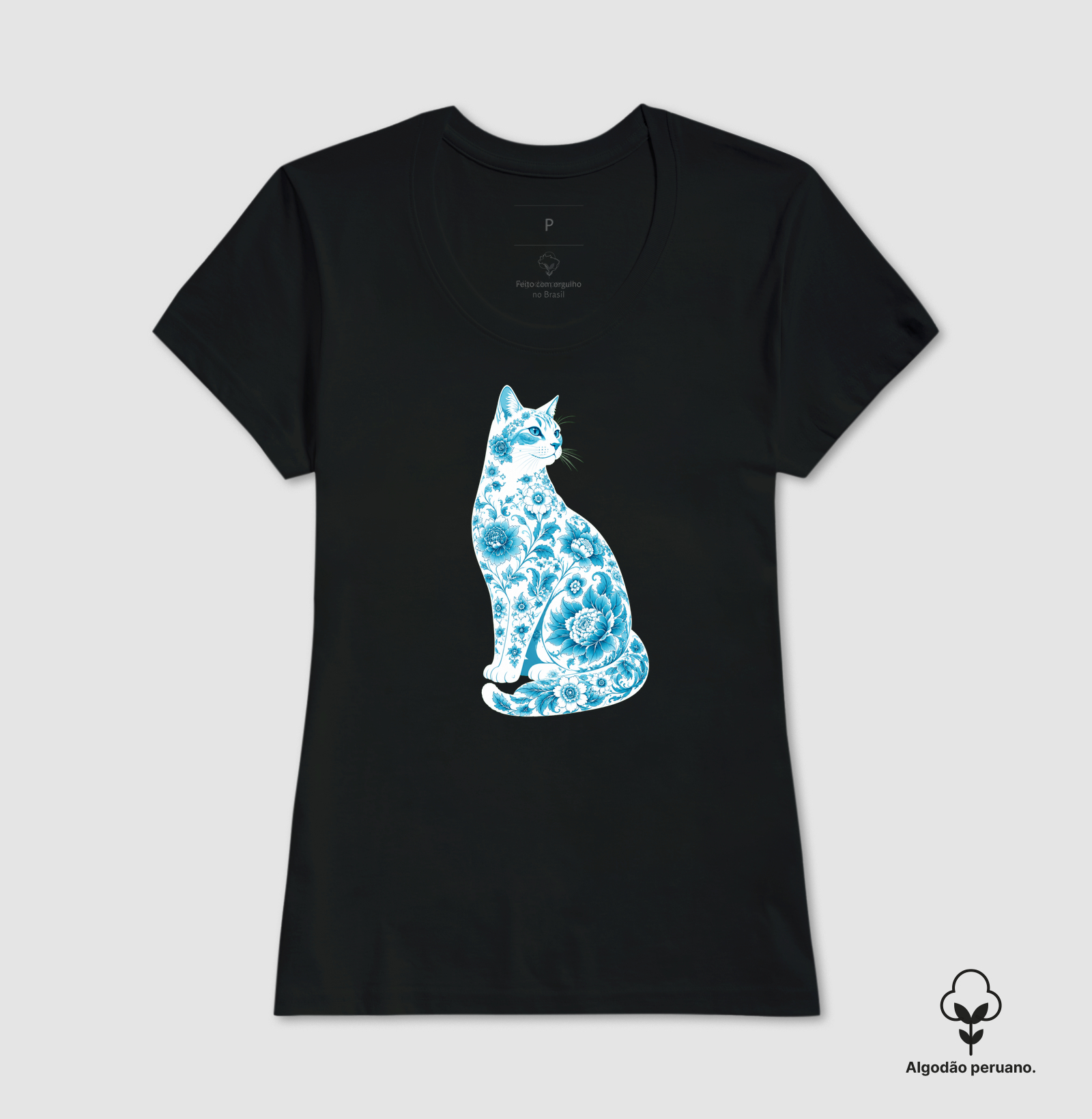 Gato Floral Azul - Imagem 2