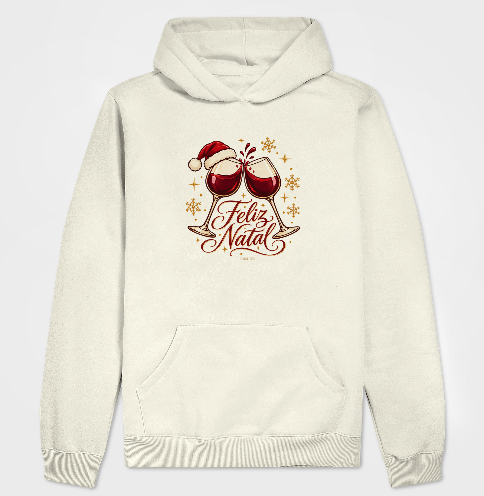 Hoodie Moletom Feliz Natal – Brinde de Taças de Vinho - Imagem 3