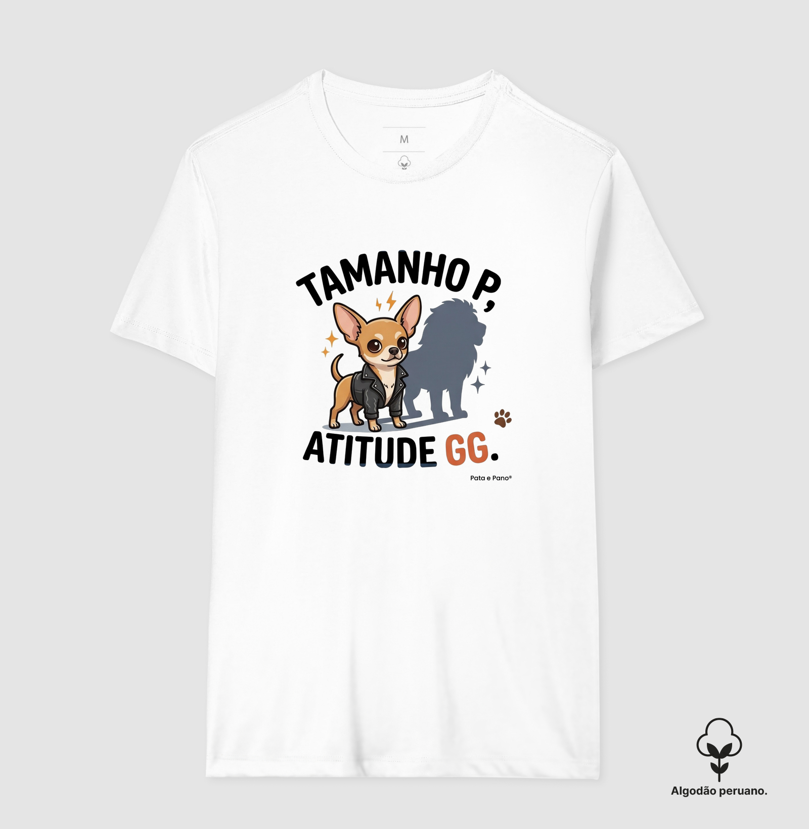 CAMISETA ALGODÃO PERUANO CHIHUAHUA TAMANHO - Imagem 3