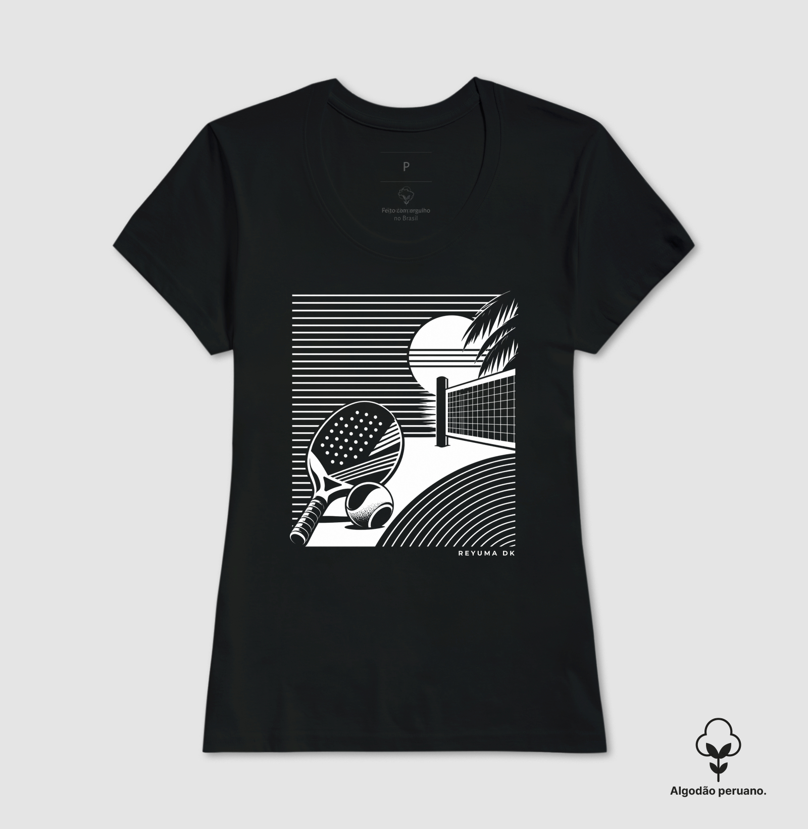 Camiseta Masculina, Feminina, Babylook e Unissex de Algodão Peruano Beach Tennis "Sunset"  - Imagem 7
