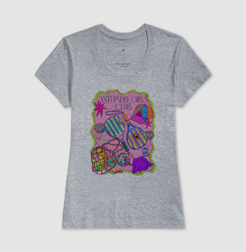 Camiseta Feminina Anti Padel Girls Club Rosa - Imagem 5