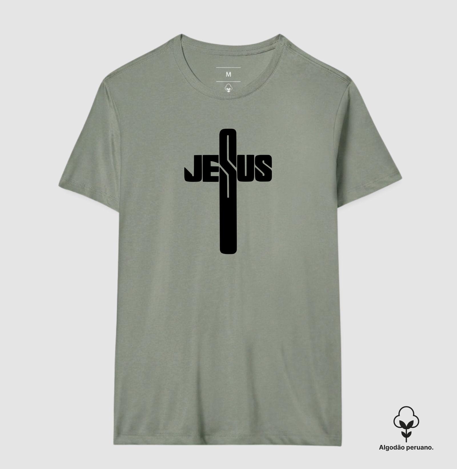 Camiseta Masc. Algodão Peruano Jesus Cruz - Imagem 6