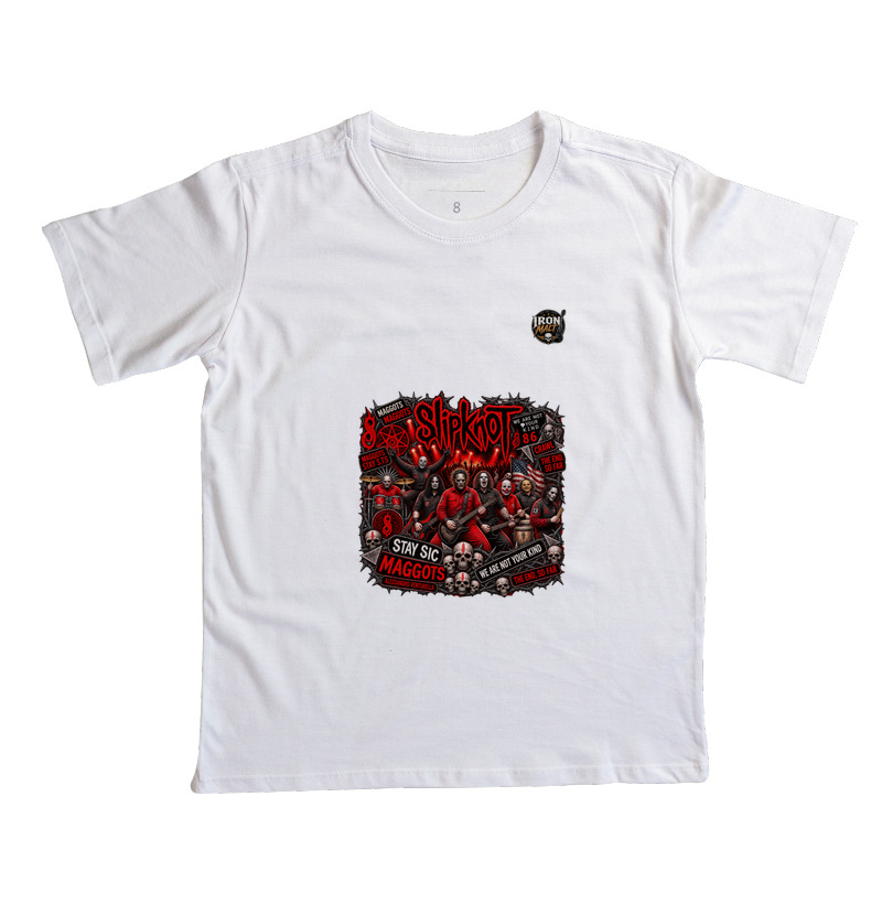 Camiseta Nu Metal Rock com Estampa Slipknot, Skull e Visual Dark - Imagem 2