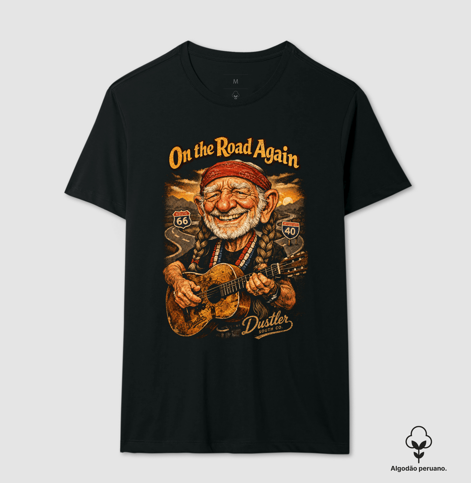 Camiseta Country Masculina On The Road Again Dustler South Co. Algodão Peruano Premium - Imagem 3