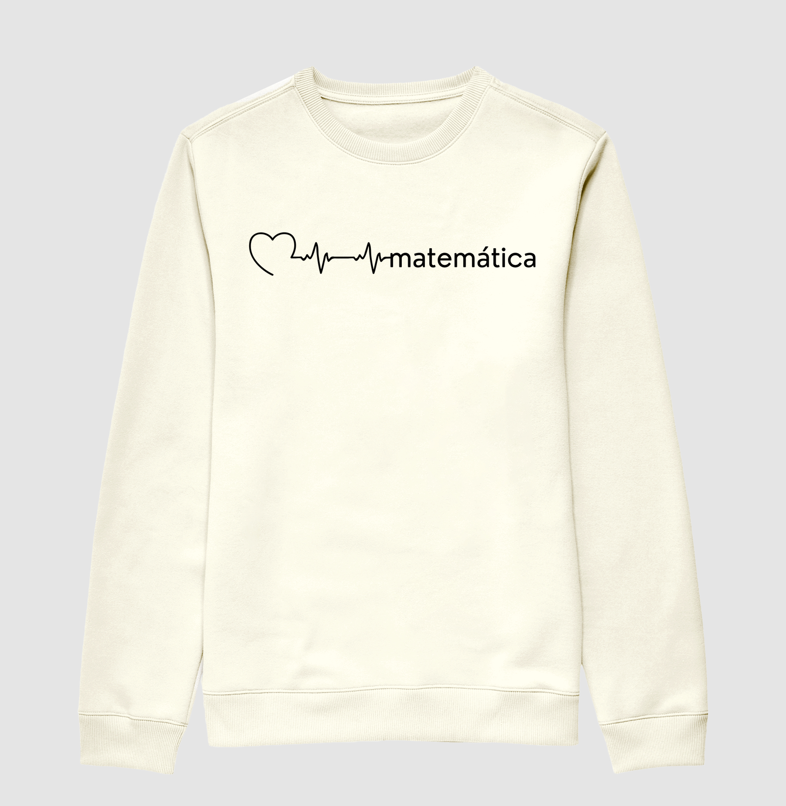 Suéter Slim Moletom Matemática Batimento Cardíaco - Letras Pretas