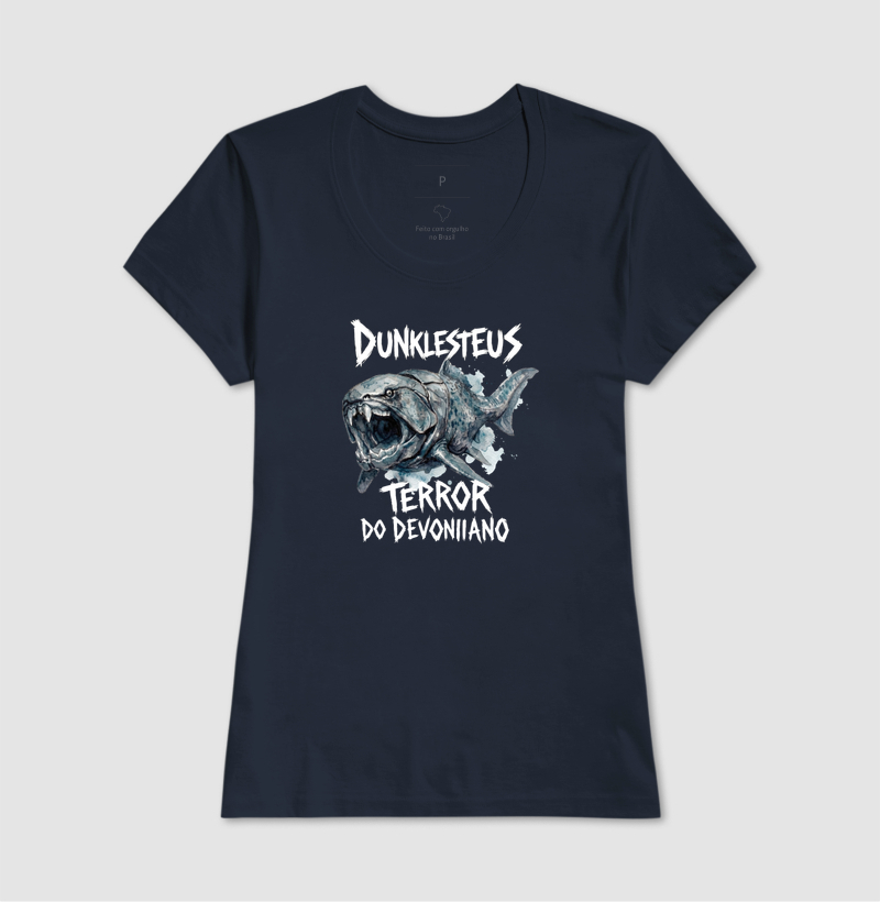  Camiseta Dinossauro Dunkleosteus Ataque Branca Algodão Premium Dinoloco  - Imagem 5
