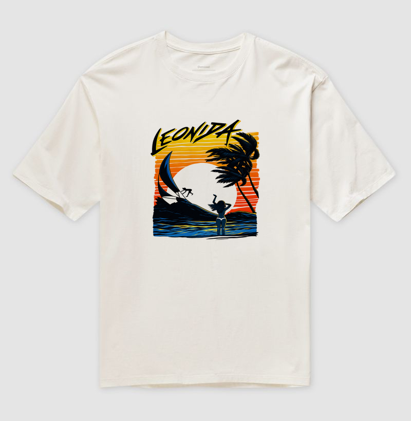 Camiseta Oversized Jason (GTA 6) retrô "Sunset Beach" de Leonida - Imagem 2