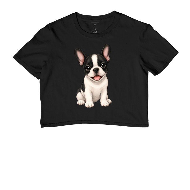 Bulldog (Buldogue) Francês Preto e Branco - Desenho Animado - Imagem 2