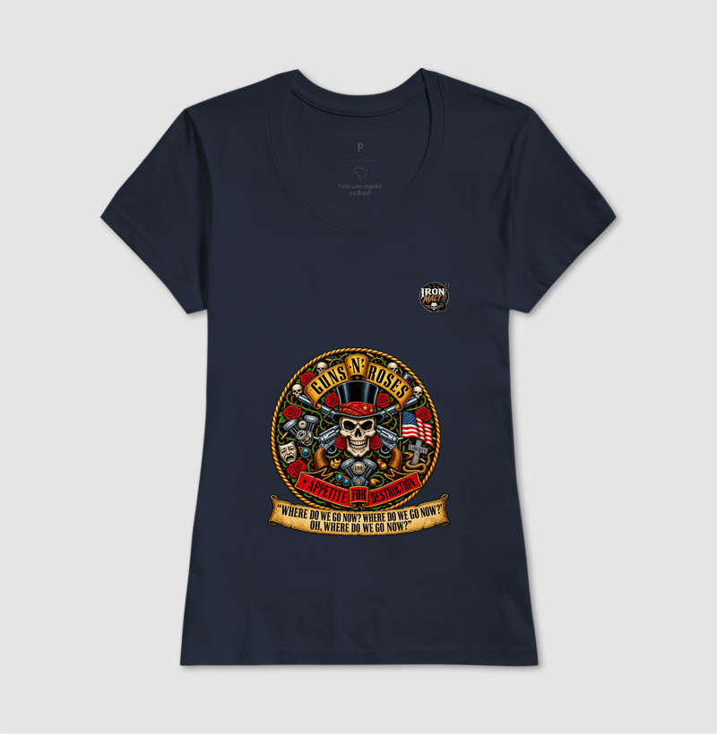 Camiseta Guns N’ Roses Caveira, Rosas e Revólveres - Imagem 7