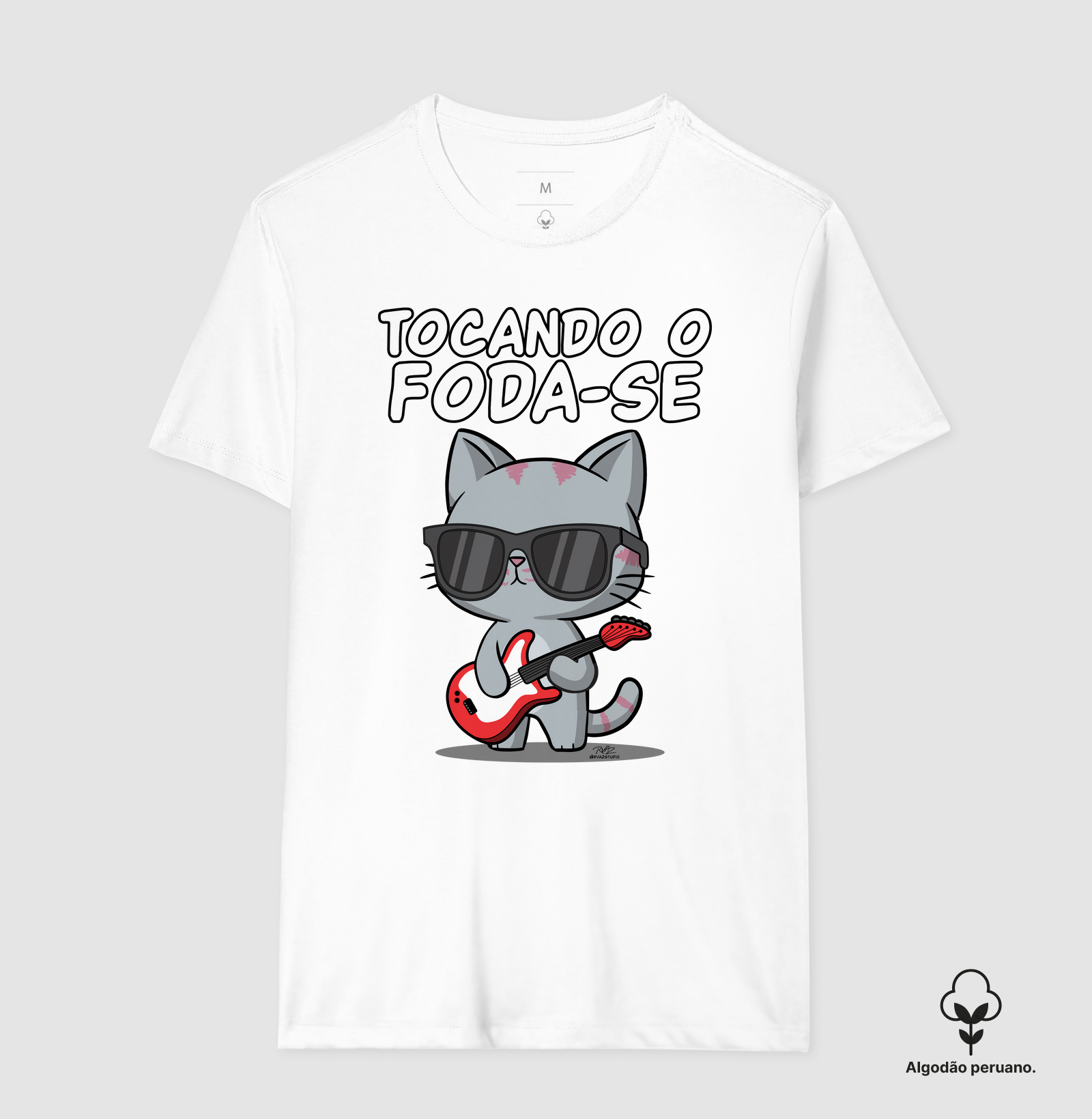 Camiseta Gato Sincero Tocando - Imagem 5