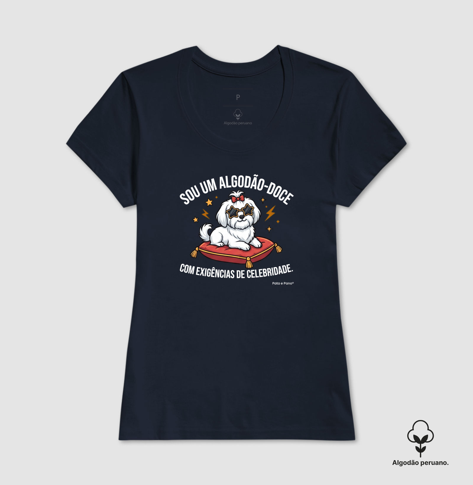 CAMISETA ALGODÃO PERUANO MALTÊS ALGODÃO-DOCE - Imagem 2