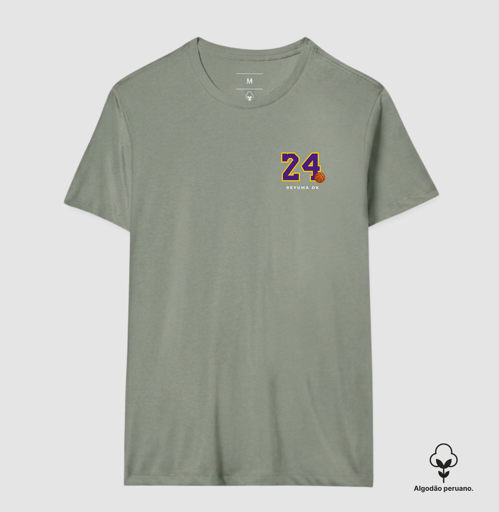 Camiseta Masculina de Algodão Peruano Basquete "24 Mamba" - Imagem 7