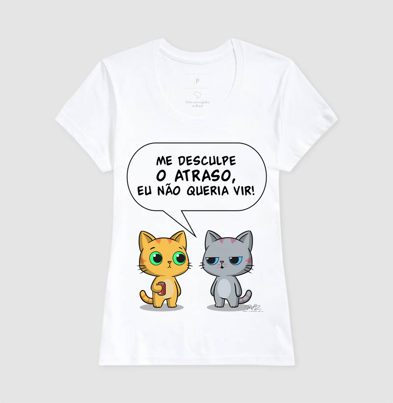 Camiseta Gato Sincero Atraso - Imagem 5