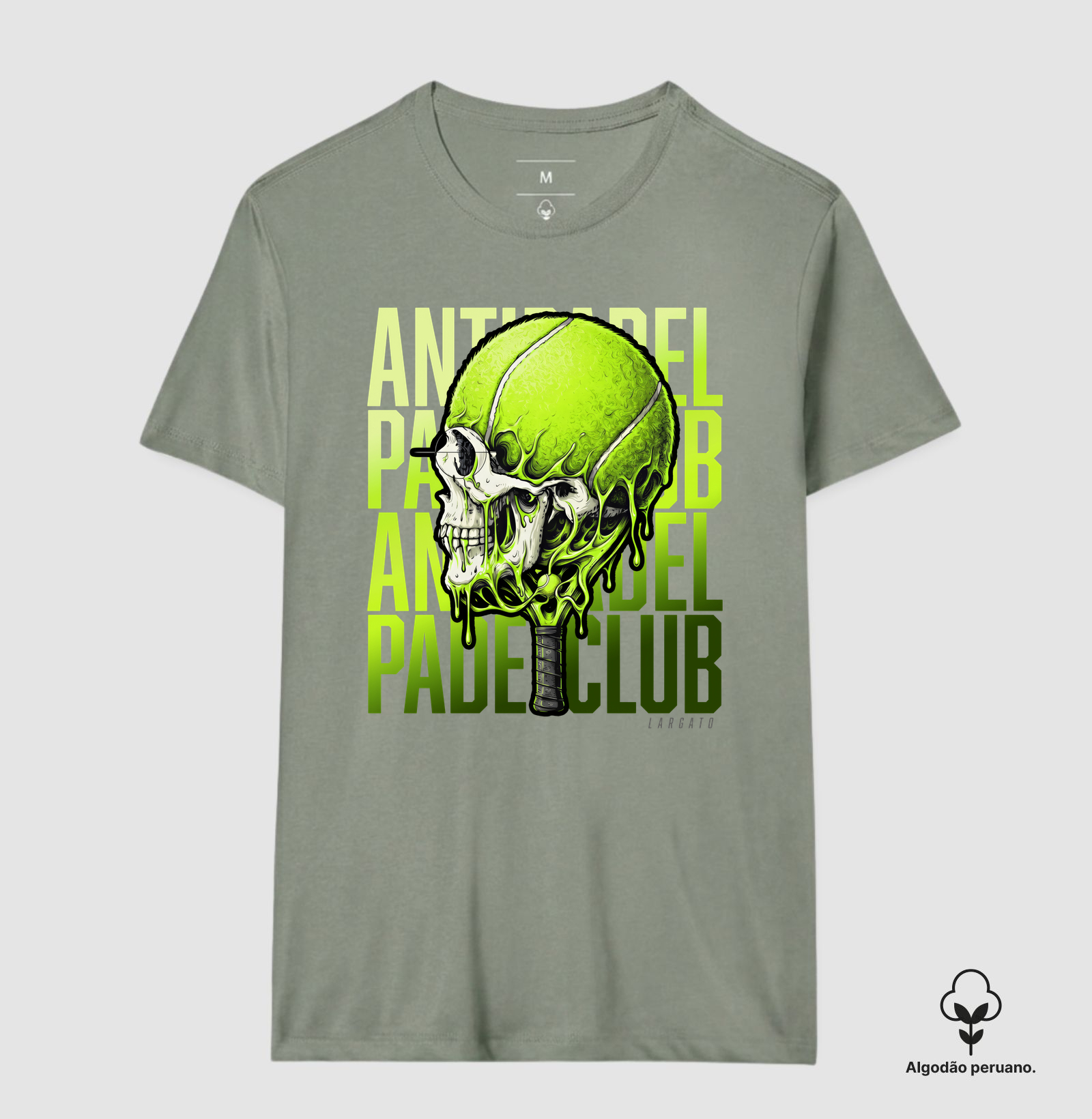 Camiseta Anti-Padel Caveira Verde - Imagem 7