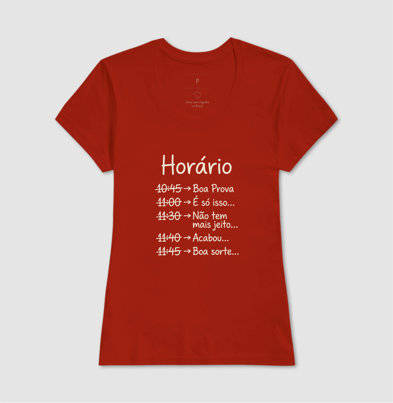 Camiseta Unissex Algodão Horário da Prova - Imagem 11
