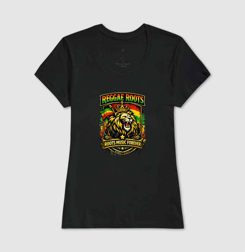 Camiseta Roots Music Forever. Coleção Reggae Music. Masculina e Feminina. Algodão Premium. - Imagem 4