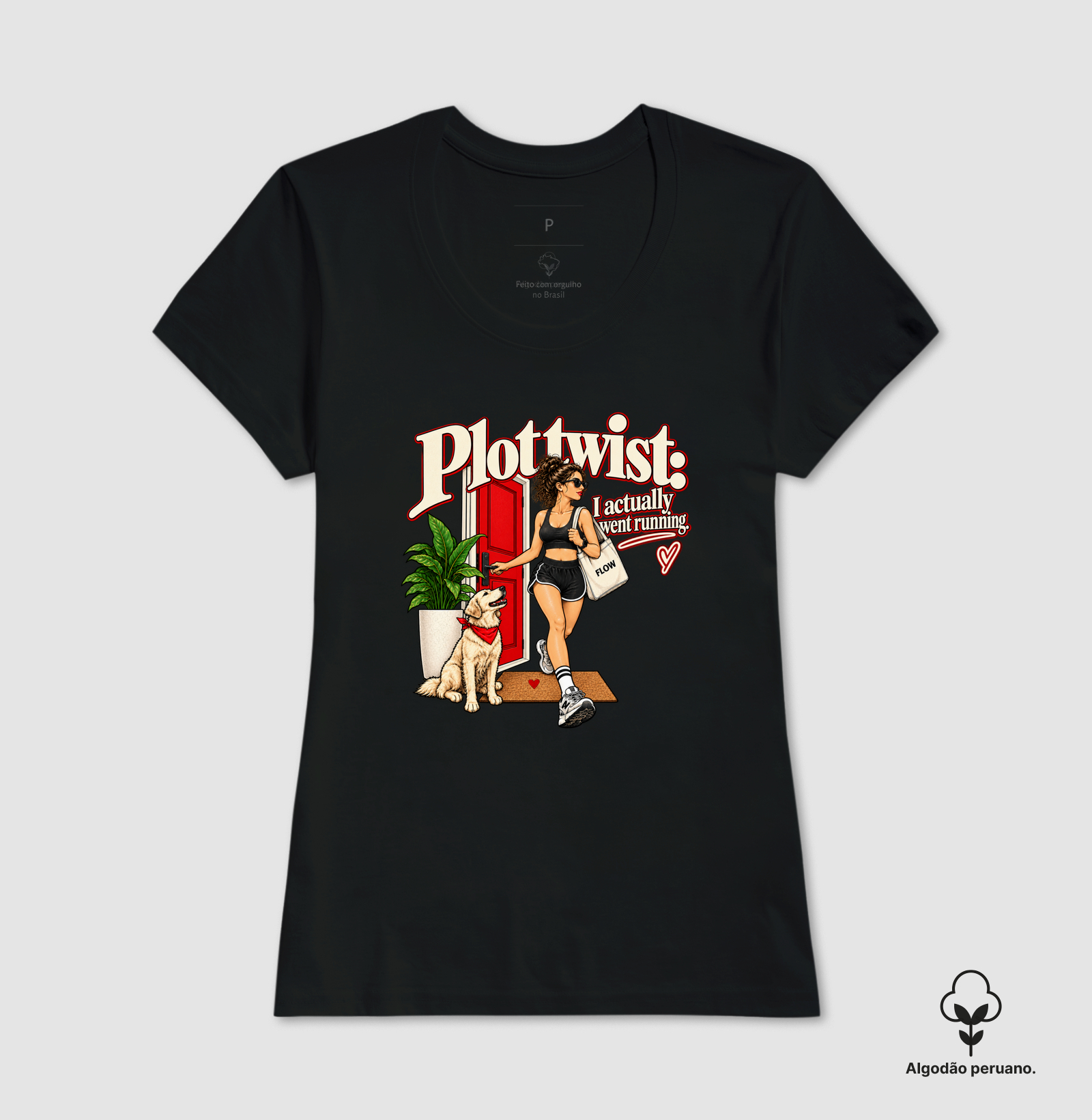 Camiseta Algodão Peruano Corrida - Plot Twist: I Actually Went Running - Imagem 3