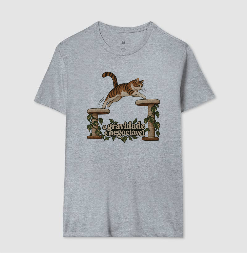 Camiseta Gato Salto "a gravidade é negociável" | Pelo & Pano - Imagem 8