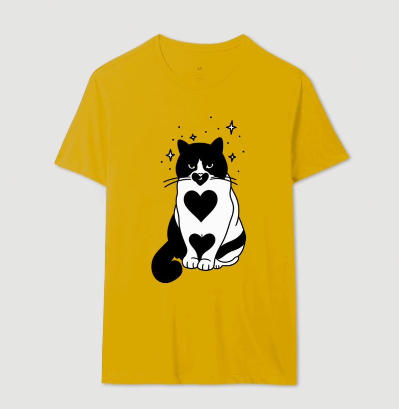 Camiseta Gato Coração - Imagem 8