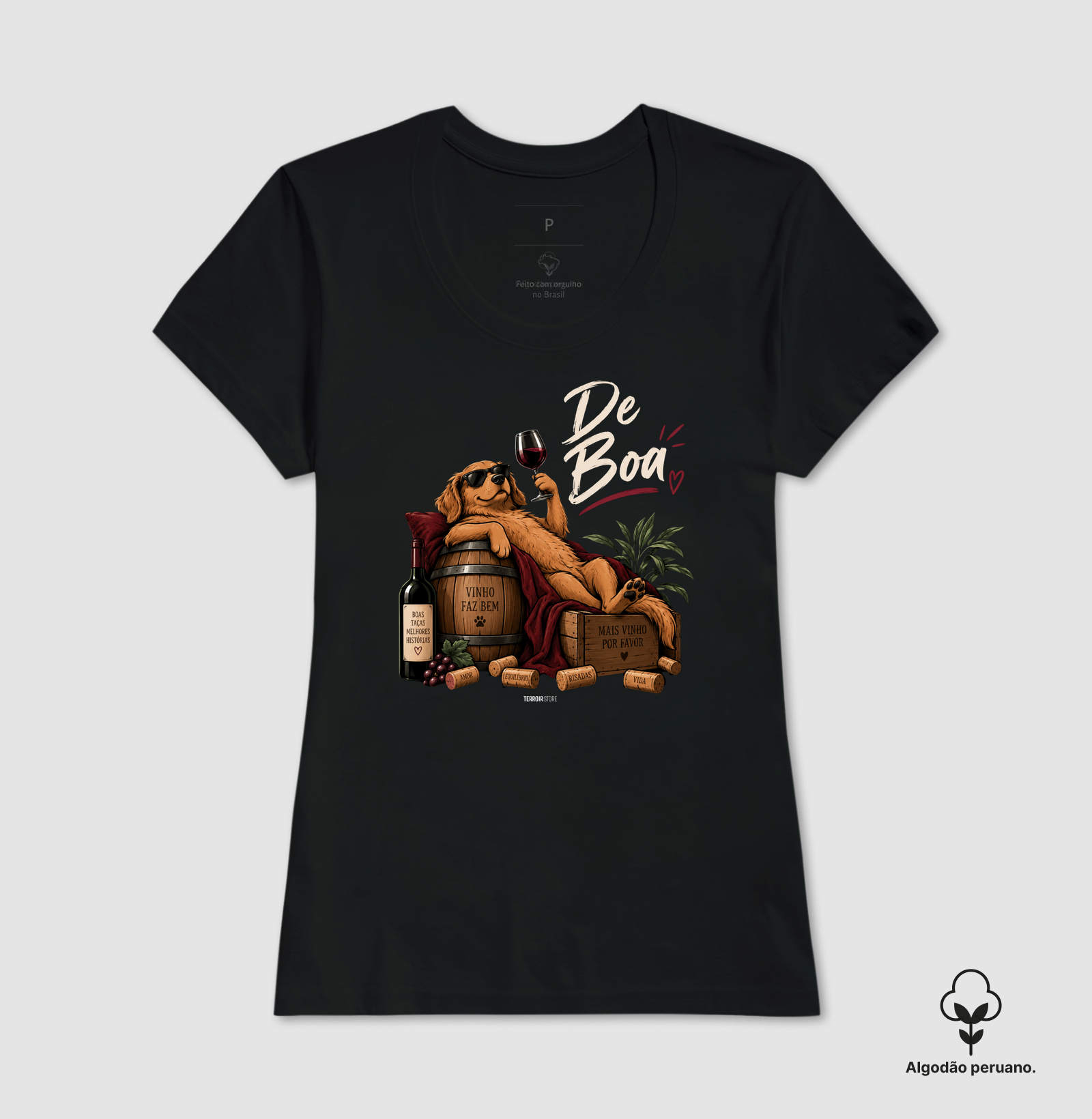 Camiseta “De Boa” Cachorro com Vinho – Lifestyle Relax - Imagem 4
