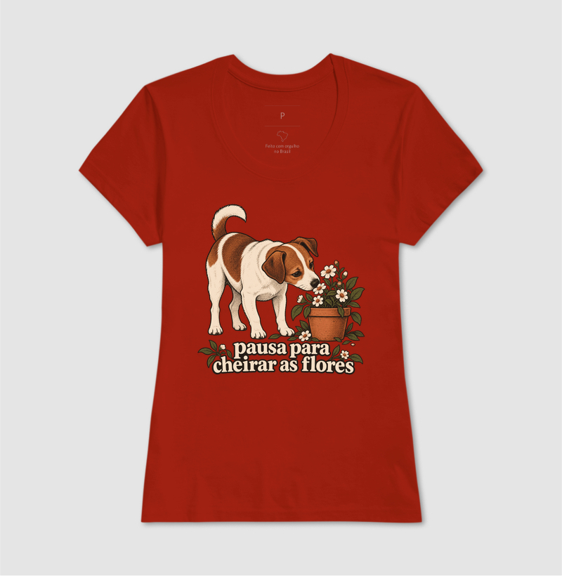 Camiseta Cachorro Flores "pausa para cheirar as flores" | Pelo & Pano - Imagem 11