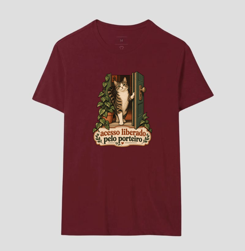 Camiseta Gato Porta "acesso liberado pelo porteiro" | Pelo & Pano - Imagem 18