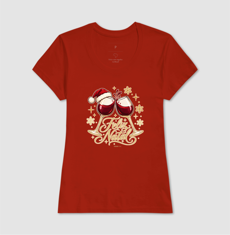 Camiseta Feliz Natal – Brinde de Taças de Vinho - Imagem 11