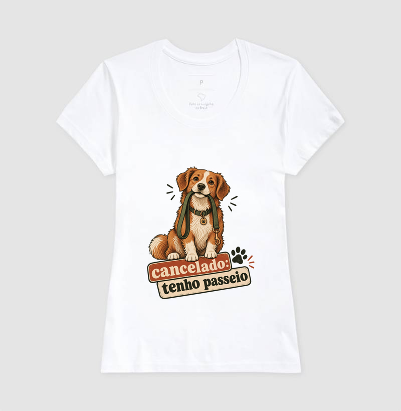 Camiseta Cachorro Engraçada "cancelado: tenho passeio" | Pelo & Pano - Imagem 5