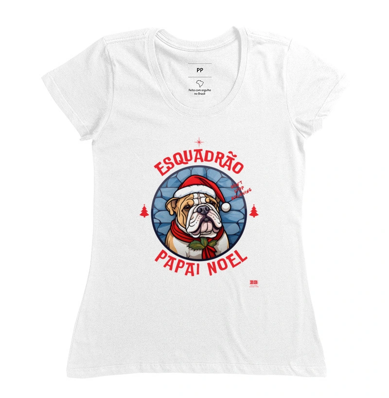 Camiseta Bulldog Ingles "Esquadrão Papai Noel" - Imagem 5